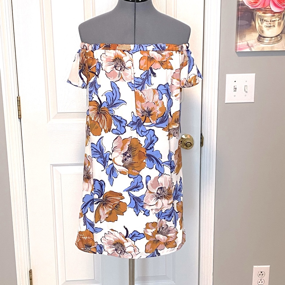 Anthropologie Blue Rain off shoulder M 421
